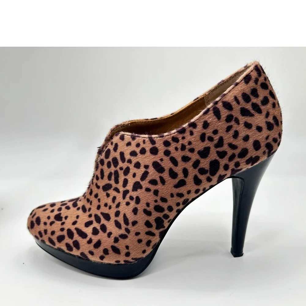 Style & Co Leopard Print Faux Calf Hair‎ Platform Stiletto Booties 8.5 Mob Wife
